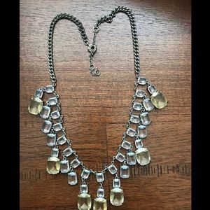 Vintage statement crystal bib necklace